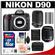 Nikon D90 Digital SLR Camera Body - Factory Refurbished with 18-55mm VR & 55-200mm VR Lens - Factory Refurbished + 16GB + Case + Accessory Kit