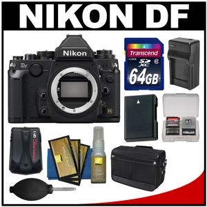 Nikon Df Digital SLR Camera Body (Black) with 64GB Card + Case + Battery & Charger + GPS Adapter + Accessory Kit