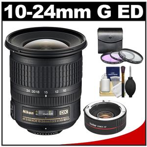 Nikon 10-24mm f/3.5-4.5 G DX AF-S ED Zoom-Nikkor Lens with 2x Teleconverter + 3 UV/FLD/CPL Filters + Cleaning Kit - Digital Cameras and Accessories - Hip Lens.com