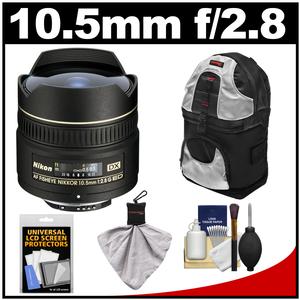 Nikon 10.5mm f/2.8G ED DX AF Fisheye-Nikkor Lens with Sling Backpack + Kit