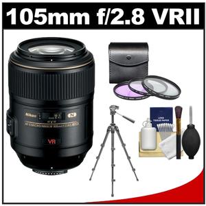 Nikon 105mm f/2.8 G VR AF-S Micro-Nikkor Lens with 3 UV/FLD/CPL Filters + Macro Tripod + Cleaning Kit - Digital Cameras and Accessories - Hip Lens.com