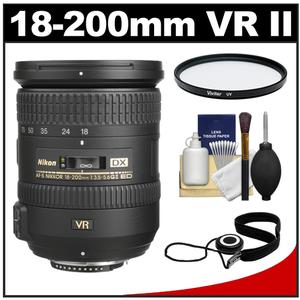 Nikon 18-200mm f/3.5-5.6G VR II DX ED AF-S Nikkor-Zoom Lens - Factory Refurbished with Filter + Cleaning Kit