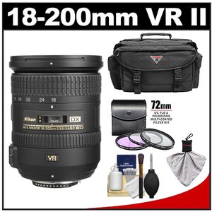 Nikon 18-200mm f/3.5-5.6G VR II DX ED AF-S Nikkor-Zoom Lens - Refurbished includes Full 1 Year Warranty with 3 (UV/FLD/CPL) Filter Set + Case + Accessory Kit - Digital Cameras and Accessories - Hip Lens.com