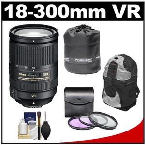 Nikon 18-300mm f/3.5-5.6G VR DX ED AF-S Nikkor-Zoom Lens with 3 (UV/FLD/CPL) Filters + Backpack + Accessory Kit - Digital Cameras and Accessories - Hip Lens.com