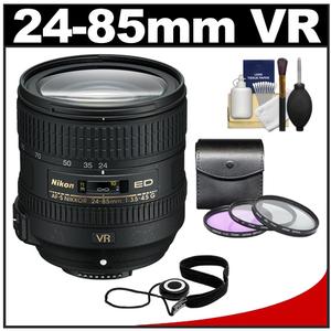 Nikon 24-85mm f/3.5-4.5G VR ED AF-S Nikkor-Zoom Lens with 3 (UV/FLD/CPL) Filters + Accessory Kit - Digital Cameras and Accessories - Hip Lens.com