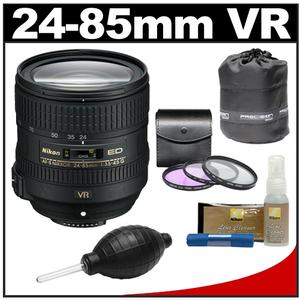 Nikon 24-85mm f/3.5-4.5G VR ED AF-S Nikkor-Zoom Lens with 3 (UV/FLD/CPL) Filters + Lens Pouch + Accessory Kit - Digital Cameras and Accessories - Hip Lens.com