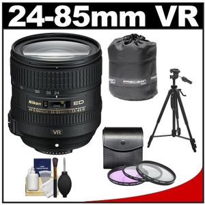 Nikon 24-85mm f/3.5-4.5G VR ED AF-S Nikkor-Zoom Lens with 3 (UV/FLD/CPL) Filters + Lens Pouch + Tripod + Accessory Kit - Digital Cameras and Accessories - Hip Lens.com