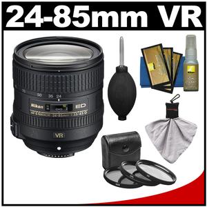 Nikon 24-85mm f/3.5-4.5G VR ED AF-S Nikkor-Zoom Lens with 3 UV/CPL/ND8 Filters + Cleaning Kit
