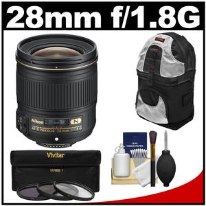 Nikon 28mm f/1.8G AF-S Nikkor Lens with 3 UV/CPL/ND8 Filters + Sling Backpack + Kit