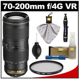 Nikon 70-200mm f/4G VR AF-S ED Nikkor-Zoom Lens with UV Filter + Cleaning Kit