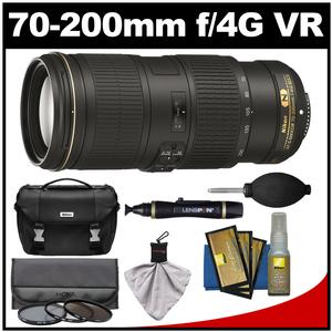 Nikon 70-200mm f/4G VR AF-S ED Nikkor-Zoom Lens with Gadget Bag + 3 UV/CPL/ND8 Filters + Kit