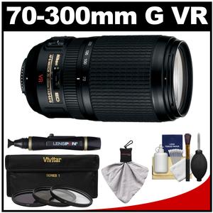 Nikon 70-300mm f/4.5-5.6 G VR AF-S ED-IF Zoom-Nikkor Lens with 3 UV/CPL/ND8 Filters + Kit