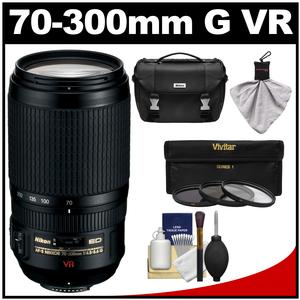 Nikon 70-300mm f/4.5-5.6 G VR AF-S ED-IF Zoom-Nikkor Lens with Gadget Bag + 3 UV/CPL/ND8 Filters + Kit