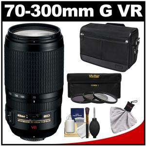 Nikon 70-300mm f/4.5-5.6 G VR AF-S ED-IF Zoom-Nikkor Lens with Shoulder Bag + 3 UV/CPL/ND8 Filters + Kit
