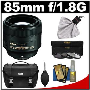 Nikon 85mm f/1.8G AF-S Nikkor Lens with Gadget Bag + 3 UV/CPL/ND8 Filters + Kit