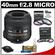 Nikon 40mm f/2.8 G DX AF-S Micro-Nikkor Lens with 7 UV/FLD/CPL & Close-up Filters + Nikon Cleaning Kit