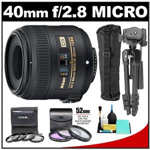Nikon 40mm f/2.8 G DX AF-S Micro-Nikkor Lens with 7 UV/FLD/CPL & Close-up Filters + Macro Tripod + Cleaning Kit - Digital Cameras and Accessories - Hip Lens.com
