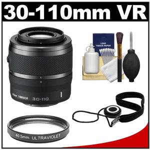 Nikon 1 30-110mm f/3.8-5.6 VR Nikkor Lens (Black) with UV Filter + Cleaning & Accessory Kit - Digital Cameras and Accessories - Hip Lens.com