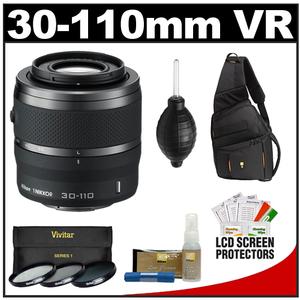 Nikon 1 30-110mm f/3.8-5.6 VR Nikkor Lens (Black) with Case + 3 UV/CPL/ND8 Filters + Cleaning & Accessory Kit - Digital Cameras and Accessories - Hip Lens.com