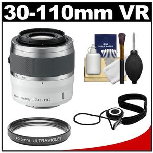Nikon 1 30-110mm f/3.8-5.6 VR Nikkor Lens (White) with UV Filter + Cleaning & Accessory Kit - Digital Cameras and Accessories - Hip Lens.com