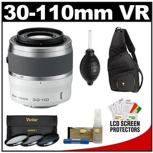 Nikon 1 30-110mm f/3.8-5.6 VR Nikkor Lens (White) with Case + 3 UV/CPL/ND8 Filters + Cleaning & Accessory Kit - Digital Cameras and Accessories - Hip Lens.com