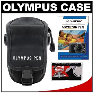 Olympus Casual Style Canvas PEN Digital Camera Case (Black) with Instructional DVD + Microfiber Cleaning Cloth - Digital Cameras and Accessories - Hip Lens.com