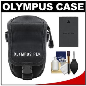 Olympus Casual Style Canvas PEN Digital Camera Case (Black) with Battery + Cleaning Kit - Digital Cameras and Accessories - Hip Lens.com