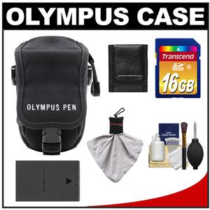 Olympus Casual Style Canvas PEN Digital Camera Case (Black) with 16GB Card + Battery + Accessory Kit - Digital Cameras and Accessories - Hip Lens.com
