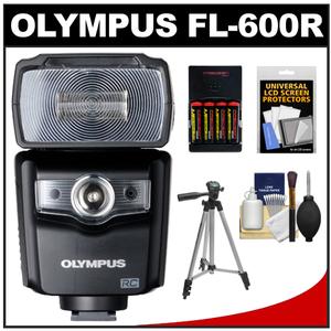 Olympus FL-600R Electronic Flash for for Micro 4/3 PEN & OM-D Digital Cameras with Batteries & Charger + Tripod + Accessory Kit - Digital Cameras and Accessories - Hip Lens.com