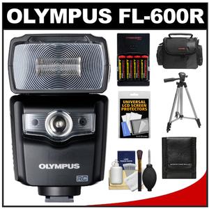 Olympus FL-600R Electronic Flash for for Micro 4/3 PEN & OM-D Digital Cameras with  Batteries & Charger + Tripod + Case + Accessory Kit - Digital Cameras and Accessories - Hip Lens.com