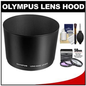 Olympus LH-61D Lens Hood for 40-150mm Micro 4/3 Lens with (3) UV/FLD/CPL Filters + Cleaning Kit - Digital Cameras and Accessories - Hip Lens.com
