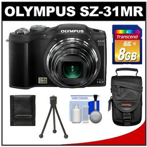 Olympus SZ-31MR iHS 3D Still Digital Camera (Black) with 8GB Card + Case + Accessory Kit - Digital Cameras and Accessories - Hip Lens.com