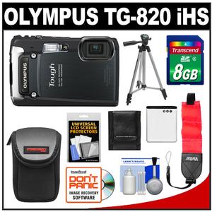 Olympus Tough TG-820 iHS Shock & Waterproof Digital Camera (Black) with 8GB Card + Battery + Floating Strap + Case + Tripod + Accessory Kit - Digital Cameras and Accessories - Hip Lens.com