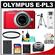 Olympus PEN E-PL3 Micro 4/3 Digital Camera & 14-42mm II Lens (Red/Silver) with 16GB Card + Battery + Case + UV Filter + Tripod + Cleaning & Accessory Kit