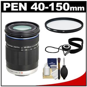 Olympus M.Zuiko 40-150mm f/4.0-5.6 Micro ED Digital Zoom Lens (Black) - Refurbished with UV Filter + Accessory Kit - Digital Cameras and Accessories - Hip Lens.com