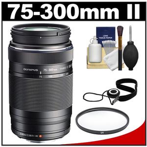 Olympus M.Zuiko 75-300mm f/4.8-6.7 II MSC ED Digital Zoom Lens (Black) with UV Filter + Cleaning & Accessory Kit
