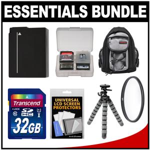 Essentials Bundle for Panasonic DMC-G6 Digital Camera with 32GB Card + Backpack + DMW-BLC12 Battery + Flex Tripod + UV Filter + Kit