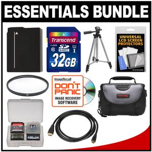 Essentials Bundle for Panasonic DMC-G6 Digital Camera with 32GB Card + Case + DMW-BLC12 Battery + Tripod + HDMI Cable + Kit