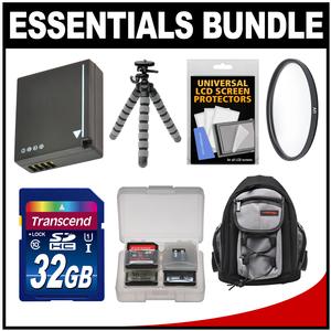 Essentials Bundle for Panasonic DMC-GF6 & DMC-GX7 Digital Cameras with 32GB Card + Backpack + DMW-BLG10 Battery + Tripod + UV Filter + Kit