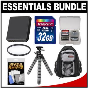 Essentials Bundle for Panasonic DMC-GM1 Digital Camera with 32GB Card + Backpack + DMW-BLH7 Battery + Flex Tripod + UV Filter + Kit