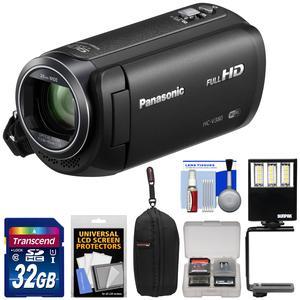 Panasonic HC-V380 Wi-Fi HD Video Camera Camcorder with 32GB Card + Case + LED Light + Kit