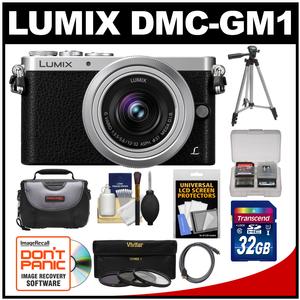 Panasonic Lumix DMC-GM1 Micro Four Thirds Digital Camera & 12-32mm Lens with 32GB Card + Case + Tripod + 3 Filters + Kit