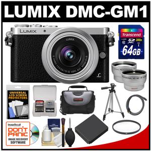 Panasonic Lumix DMC-GM1 Micro Four Thirds Digital Camera & 12-32mm Lens with 64GB Card + Battery + Case + Filter + Tripod + Tele/Wide Lenses Kit