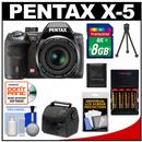 Pentax X-5 16MP Digital Camera with 8GB Card + Batteries/Charger + Case + Accessory Kit