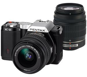 Pentax K-01 Digital SLR Camera Body with DA L 18-55mm and 50-200mm Lenses (Black) - Digital Cameras and Accessories - Hip Lens.com