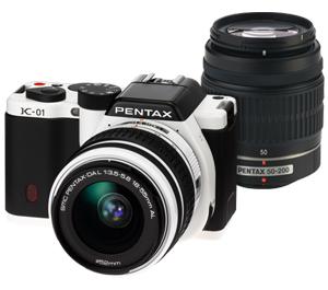 Pentax K-01 Digital SLR Camera Body with DA L 18-55mm and 50-200mm Lenses (White) - Digital Cameras and Accessories - Hip Lens.com