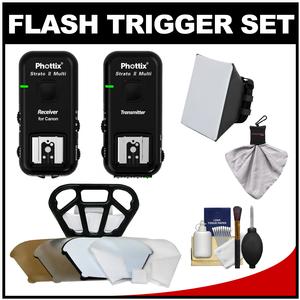 Phottix Strato II Wireless Multi 5-in-1 Trigger Set (for Canon Cameras & Flash) with Soft Box + Flash Diffuser + Cleaning Kit - Digital Cameras and Accessories - Hip Lens.com