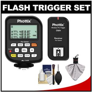 Phottix Odin Wireless TTL Flash Trigger Set (for Canon Cameras) with Cleaning Kit - Digital Cameras and Accessories - Hip Lens.com