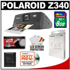 Polaroid Z340 Instant Digital Camera with ZINK Zero Ink Printing Technology + (30) Paper Film Prints (1 Extra Pack) + 8GB Card + Accessory Kit - Digital Cameras and Accessories - Hip Lens.com