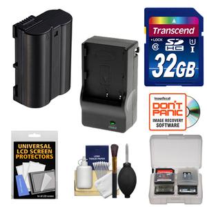Power2000 ACD-410 Battery for Nikon EN-EL15 for D7000 D600 D800 & 1 V1 Digital Cameras with 32GB Card + Charger + Accessory Kit